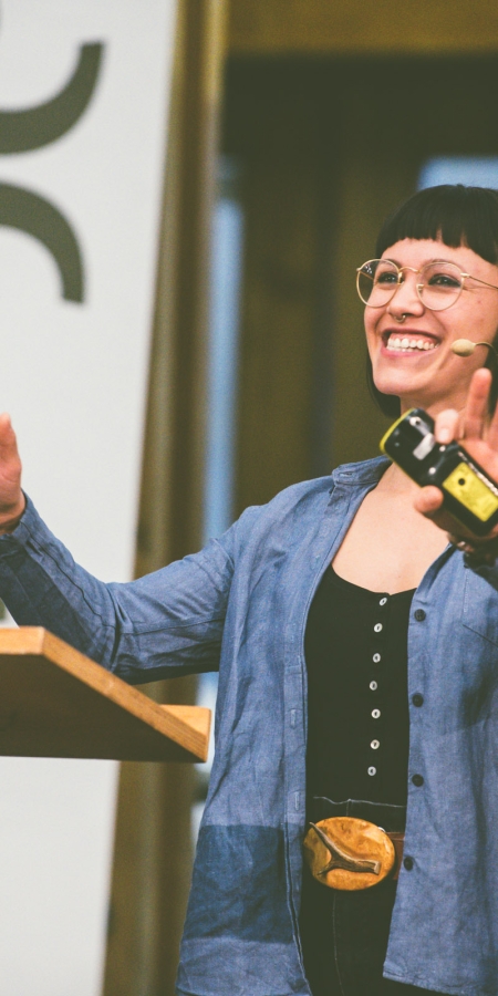 Rebecca Clopath am graubünden Markentag 2019 (© Marke graubünden, mattiasnutt.ch) Rebecca Clopath am graubünden Markentag 2019