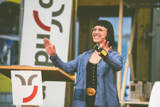 Rebecca Clopath am graubünden Markentag 2019 (© Marke graubünden, mattiasnutt.ch) Rebecca Clopath am graubünden Markentag 2019