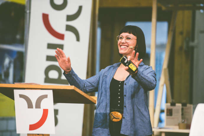 Rebecca Clopath am graubünden Markentag 2019 (© Marke graubünden, mattiasnutt.ch) Rebecca Clopath am graubünden Markentag 2019